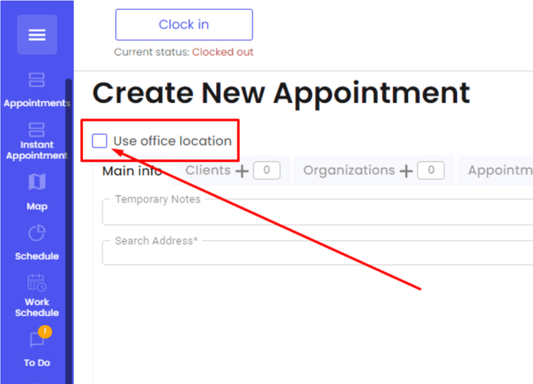 Create new office appointment